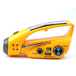 Emergency Flashlight with Digital Radio, IPhone 5/Android Solar Dynamo Crank Charger